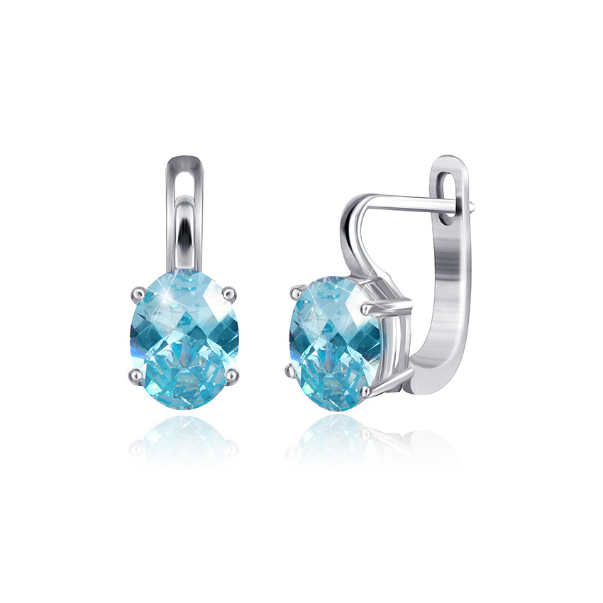

Серебряные серьги Silvex925 с фианитом СК2ФТ/406, с английской застежкой