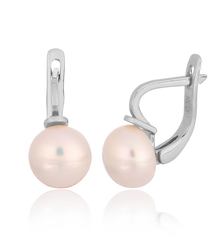 

Серебряные серьги Silvex925 с жемчугом С2Ж/293, с английской застежкой