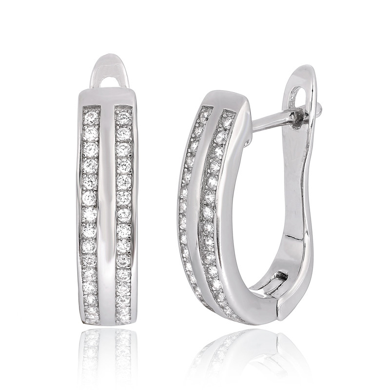

Серебряные серьги Silvex925 с фианитом СК2Ф/225, с английской застежкой