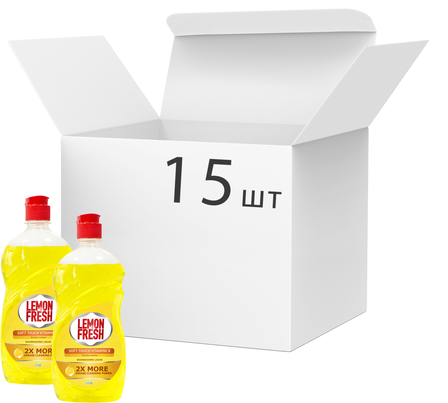 Акція на Упаковка жидкости для мытья посуды Sensua Lemon Fresh Желтый 500 мл х 15 шт (4820167000219) від Rozetka UA