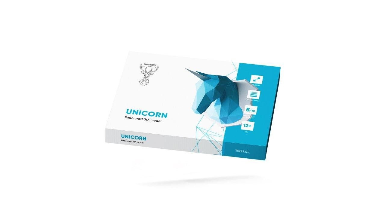 

3D фигура Единорог Unicorn Оригами Papercraft