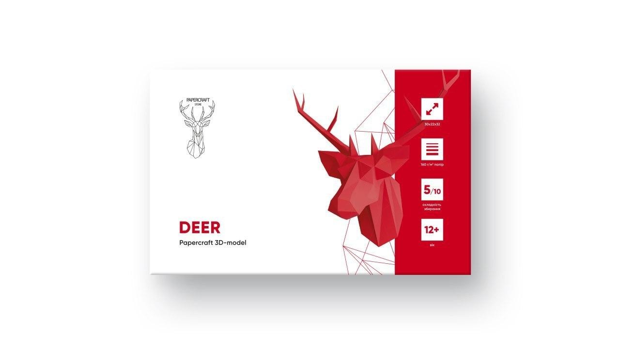 

3D фигура Олень Deer Оригами Papercraft