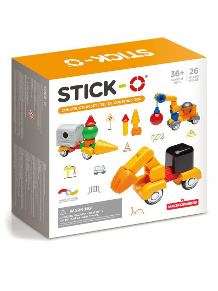 

Магнитный конструктор Stick-O Строительство, 26 эл. (902004)