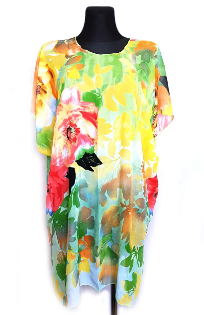 

Пляжная шифоновая туника Fashion Альмерия One Size 95*83 см салатовый 525 -03