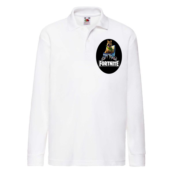 

Поло с длинным рукавом Fruit of the Loom Fortnite Bonesy (Фортнайт Дружок) Белый 152 см BFDFBM152D1B