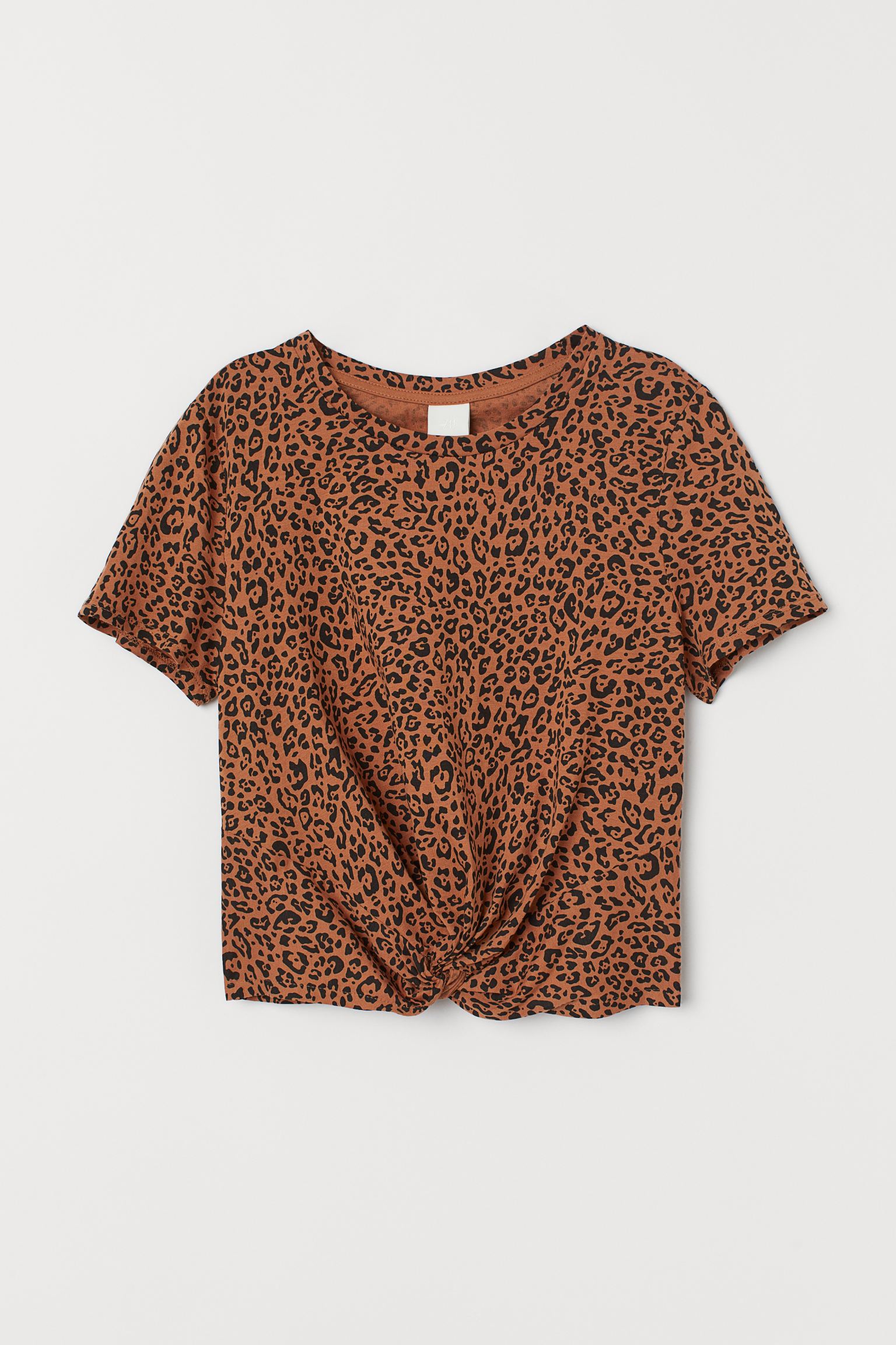 

Топ H&M 73302706 XS Темно-бежевый леопардовый