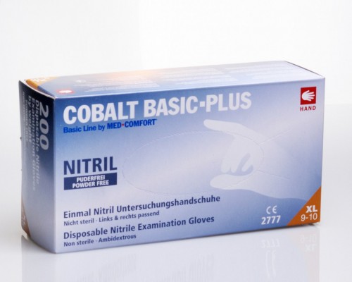 

Одноразові рукавички нітрилові нестерильні без пудри Ampri Cobalt Basic Plus сині 200 шт Розмір XL