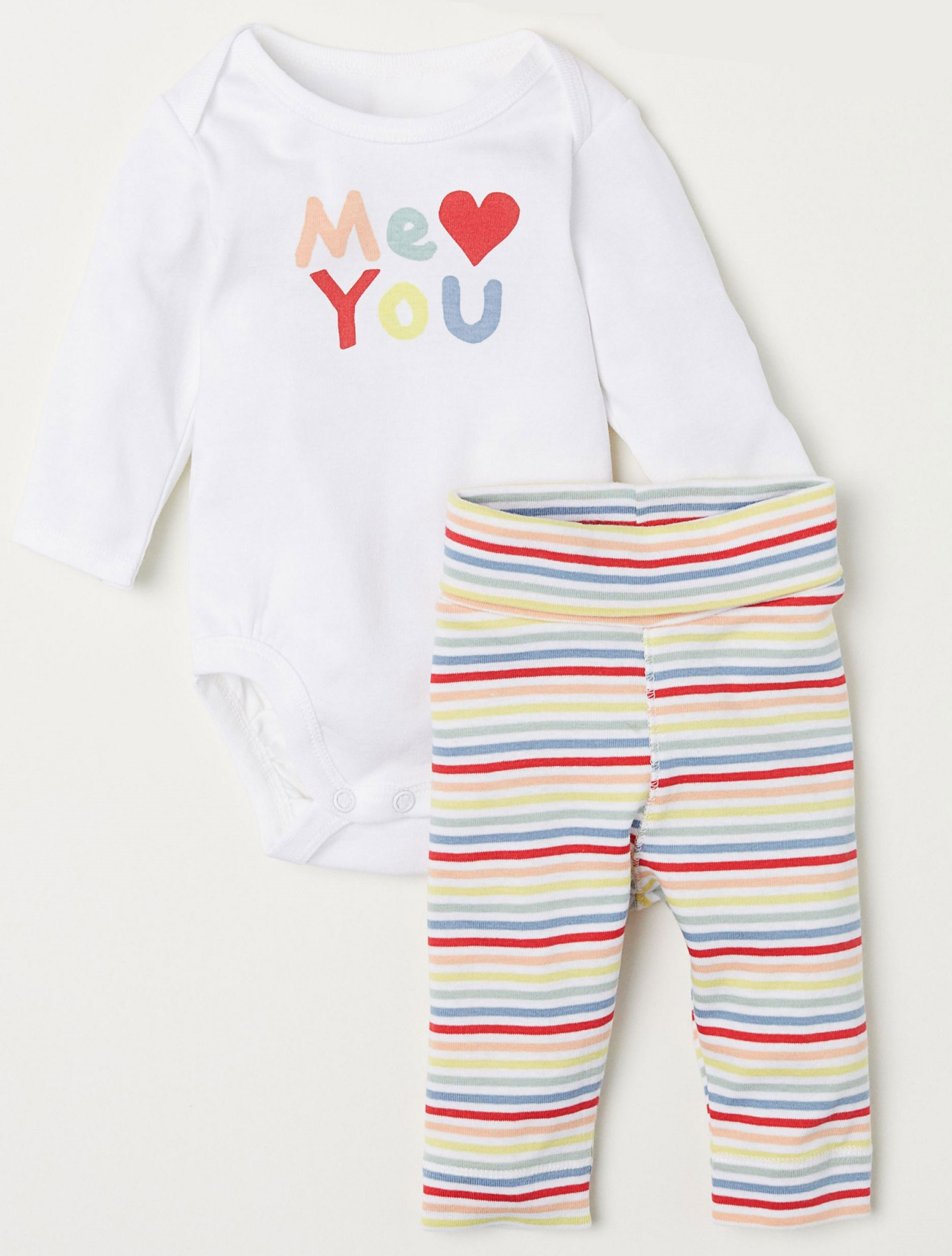 

Комплект (боди + брюки) H&M 55141371 56 см Белый полоска (hm08009840621)