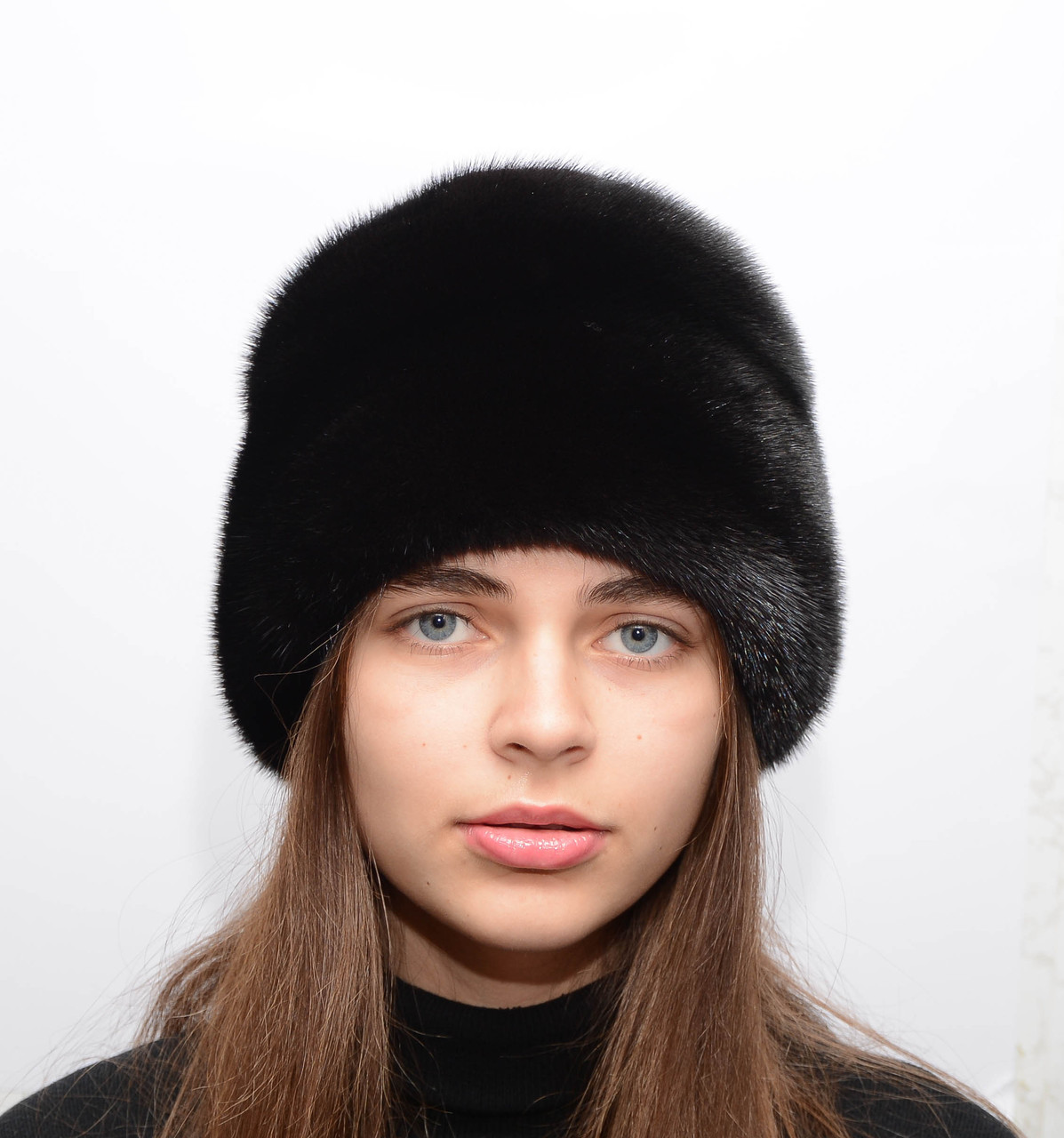 

Шапка норковая Меховой Стиль Конфетка 54/60 Черный (043)