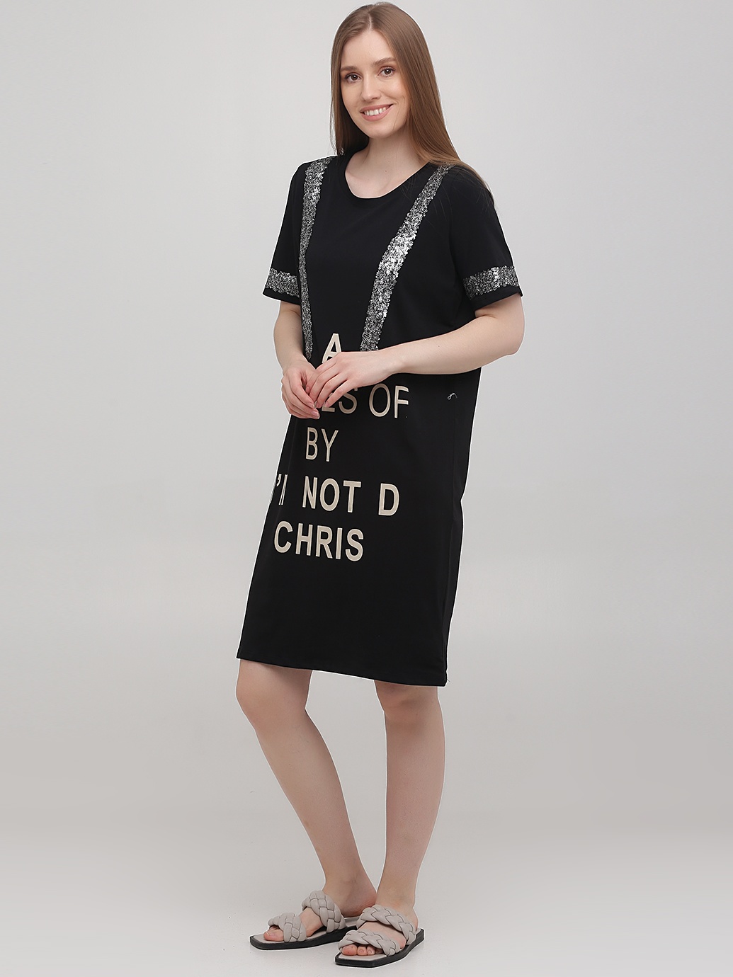Акція на Плаття-футболка жіноча Monte Cervino MC7061 One Size (S-L) Чорне від Rozetka