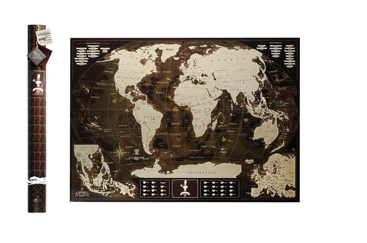 

Скретч карта путешествий My Map Chocolate Edition ENG