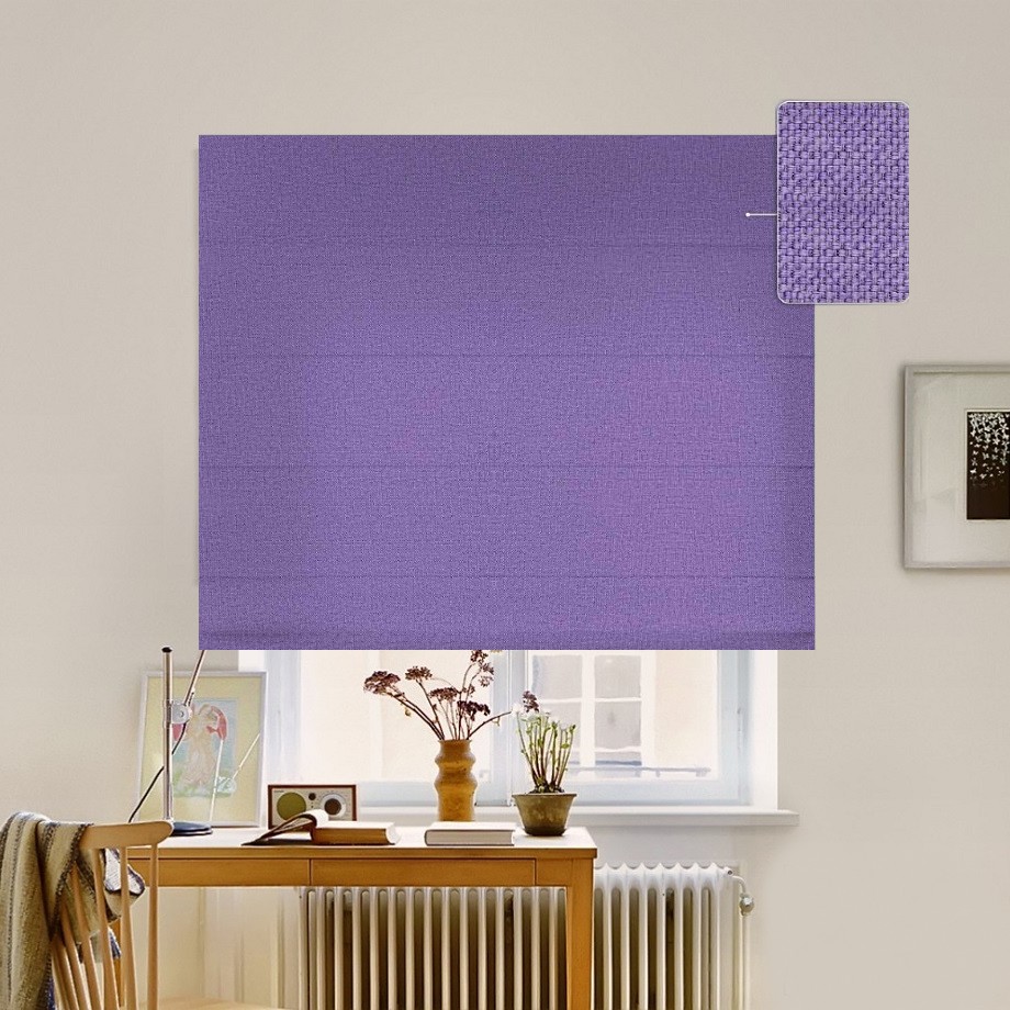 

Римская штора система Classic InHt Рогожка Dimout 31 Сиреневый 160х160 см