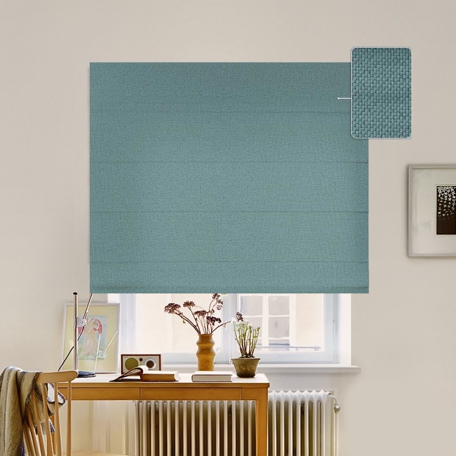 

Римская штора система Classic InHt Рогожка Dimout 33 Бирюзовый 240х160 см