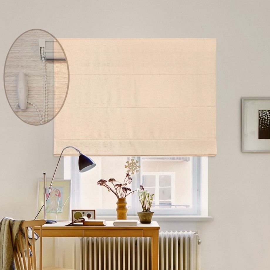 

Римская штора система Lux Coullise InHt Лен с отливом 4 Бежевый 80х160 см