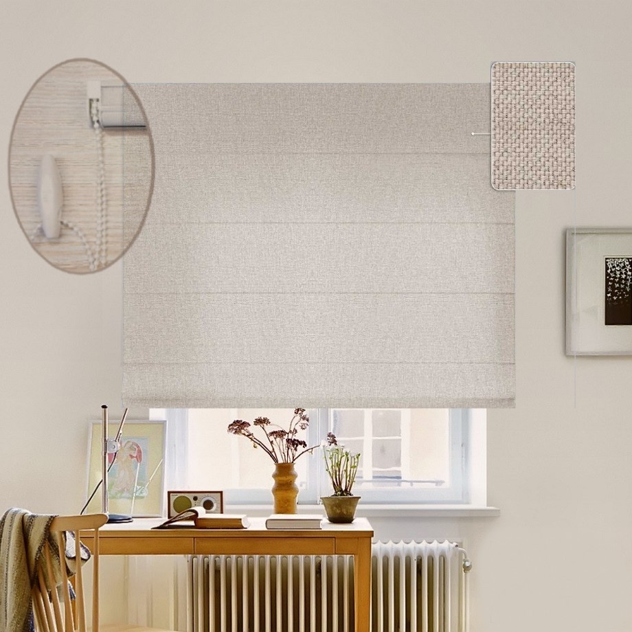 

Римская штора система Lux Coullise InHt Рогожка Dimout 35 Молочный 60х160 см