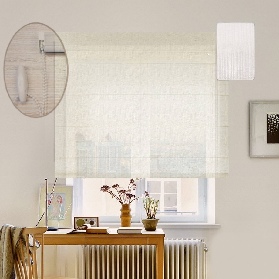 

Римская штора система Lux Coullise InHt Тюль Screen Кремовый 230х160 см