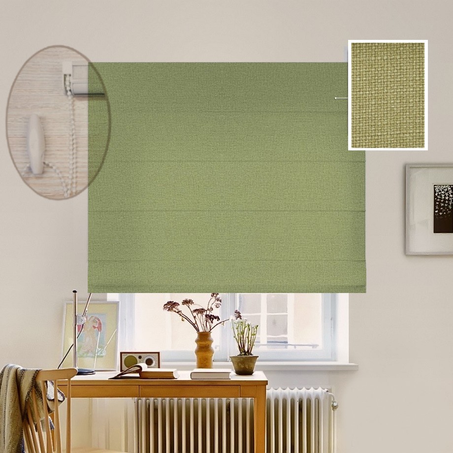 

Римская штора система Lux Coullise InHt Рогожка Premium 475 Травяной 130х160 см