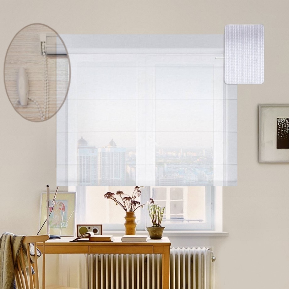 

Римская штора система Lux Coullise InHt Тюль Screen Белый 220х160 см