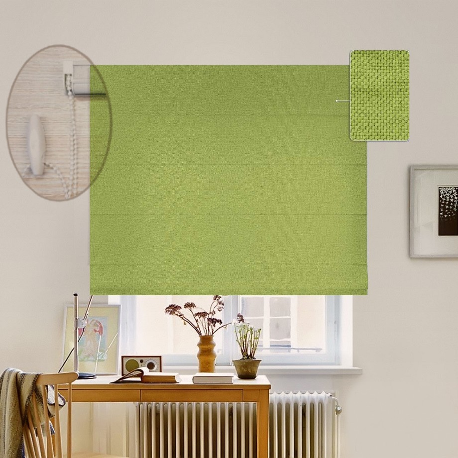 

Римская штора система Lux Coullise InHt Рогожка Dimout 32 Травяной 70х160 см