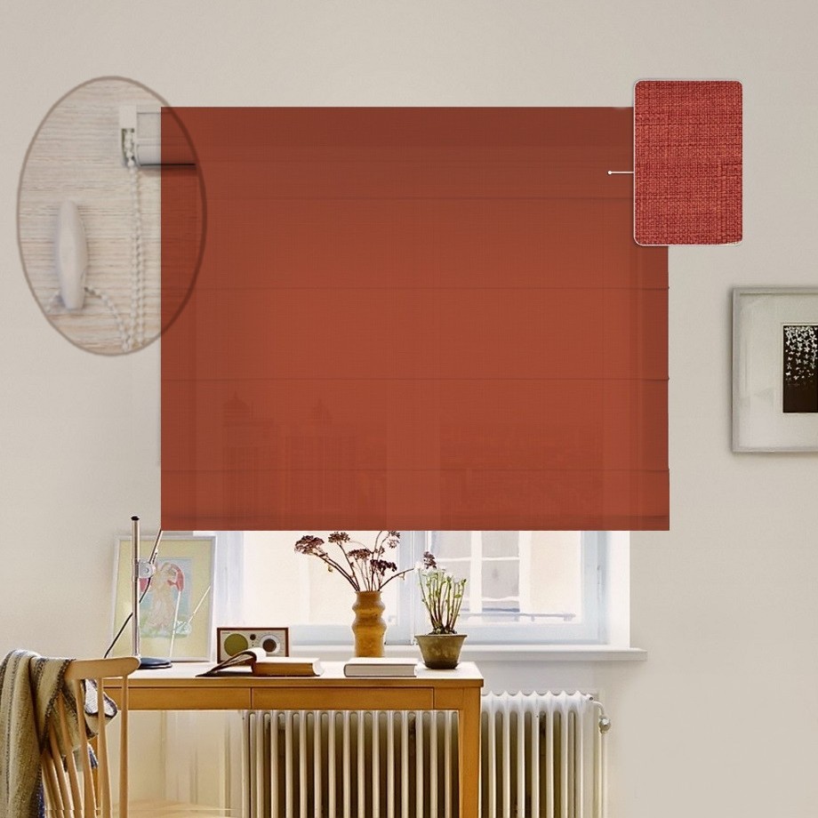 

Римская штора система Lux Coullise InHt Лен 909 Кирпичный 60х160 см