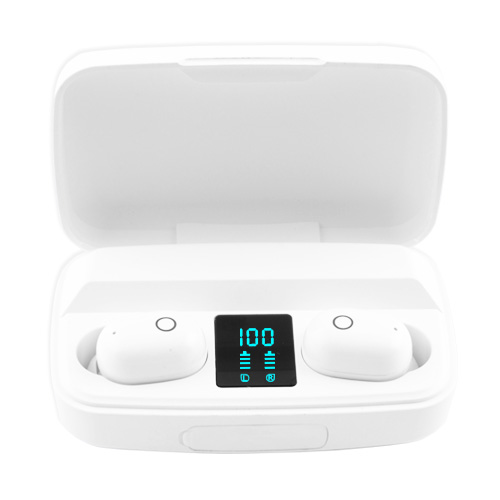 

Беспроводные Bluetooth наушники с улучшенным аккумулятором AudioBop 11 TWS гарнитура с микрофоном и боксом с индикацией зарядки. Белые