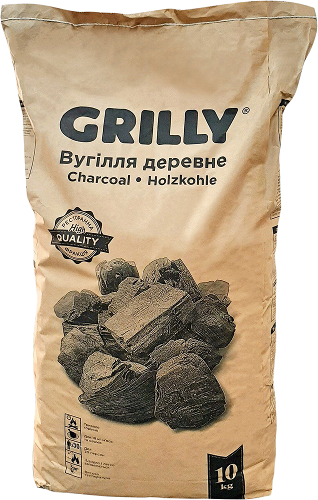 

Уголь древесный GRILLY 10 кг (4820029921010)