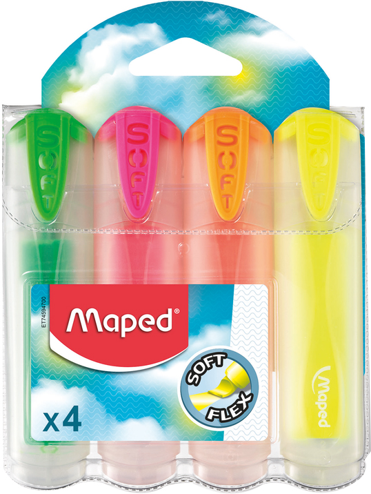 

Набор текстовых маркеров Maped Fluo Peps Ultra Soft Transparent 1-5 мм 4 шт (MP.745947)