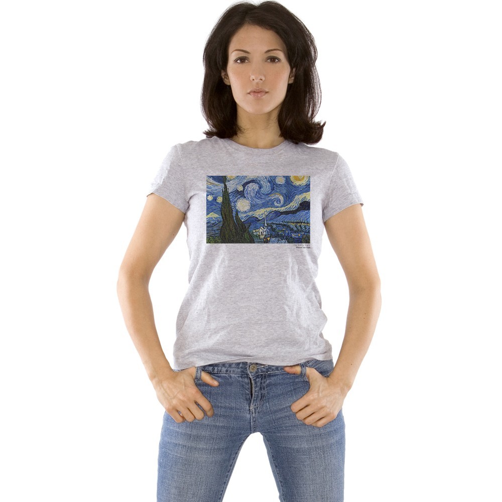 

Футболка Fanbolka Звездная ночь Винсента Ван Гога  Светло-серая меланжевая, Футболка Fanbolka Звездная ночь Винсента Ван Гога XL Светло-серая меланжевая