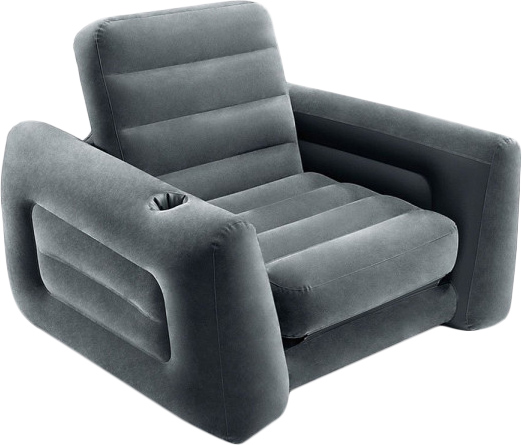 Акция на Надувное велюр-кресло Intex 117 х 224 х 66 см Черное (Intex 66551) от Rozetka UA