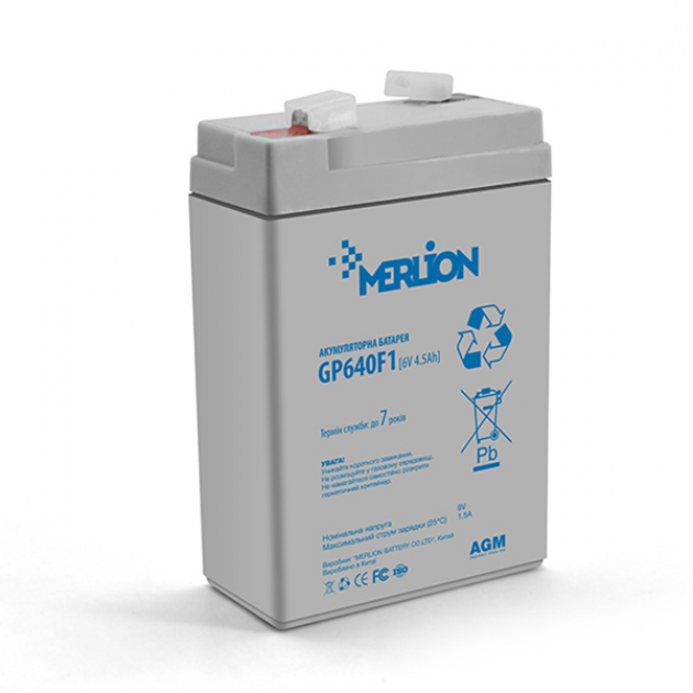 

Батарея Merlion 6V-4.5 AH (А2721)