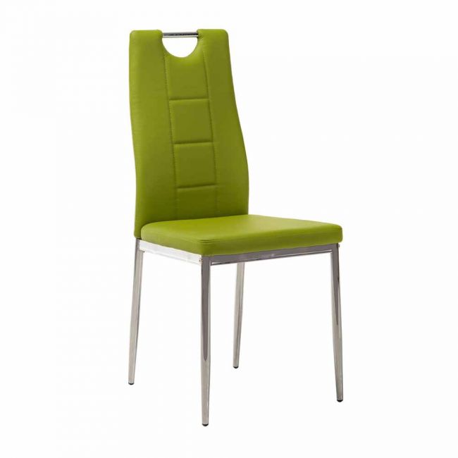 

Стул для кухни, кафе, бара искусственная кожа + хромированная сталь N-67 Vetro Mebel Оливковый