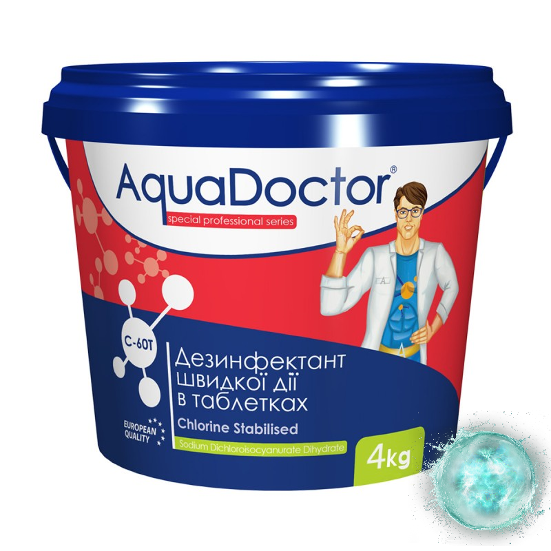 

Хлор шоковый для бассейна AquaDoctor C-60T (C-60T4) 4 кг