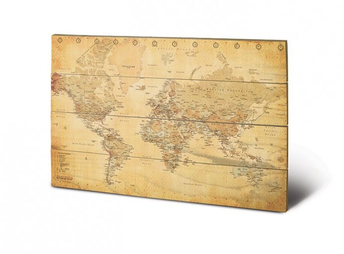 

Постер деревянный "World Map" 40 х 59 см