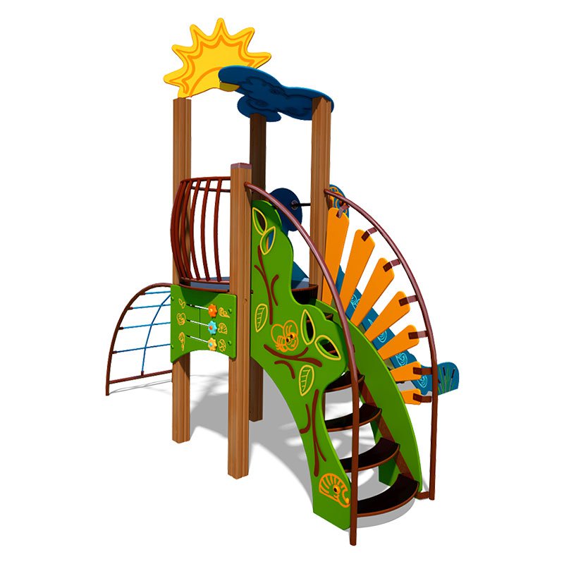 

Игровой комплекс PLAYBABY Ручеек (канатная лестница, ограждение с пазлом), код: TE701.2-SM