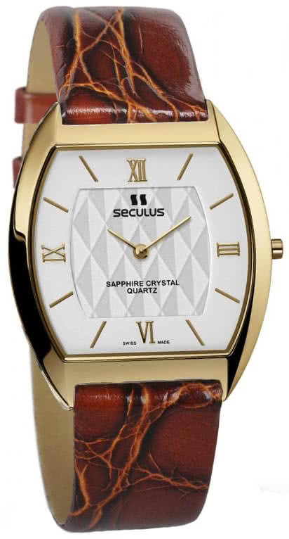 

Женские наручные часы Seculus 1613.1.106 white, pvd, brown leather