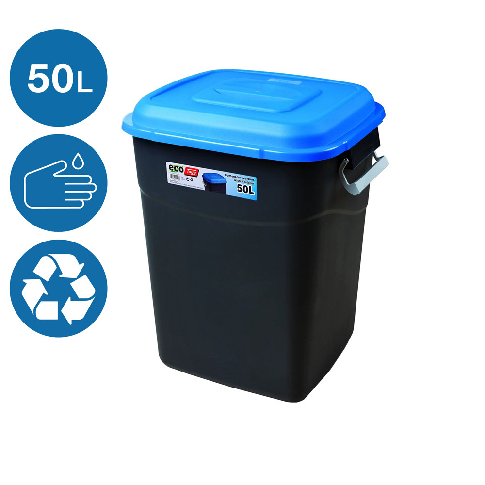 

Бак контейнер для мусора Eco Tayg 50л Испания 41х40 h51 см с крышкой и ручками