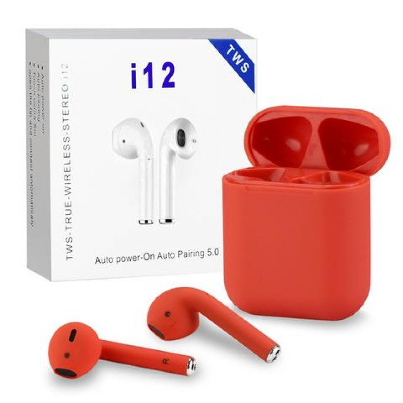 

Беспроводные наушники TWS AirPro i12 5.0 JKR | Touch sensor + PopUp Красный