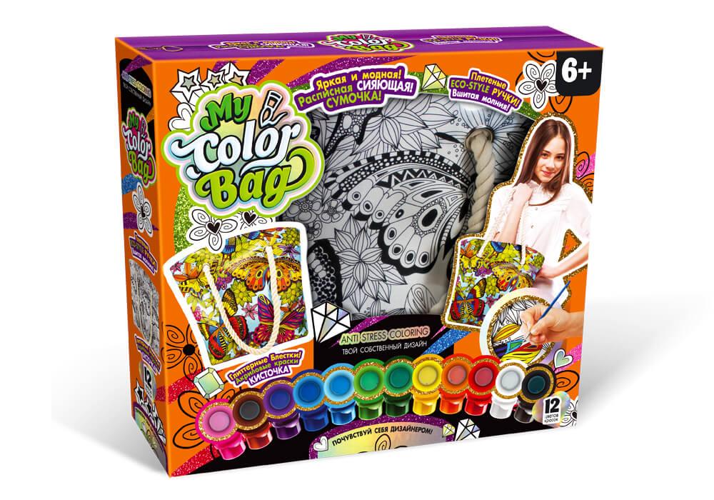 

Раскраска сумка "My Color Bag" Набор для творчества от 6+ Бабочки мотыльки Danko Toys