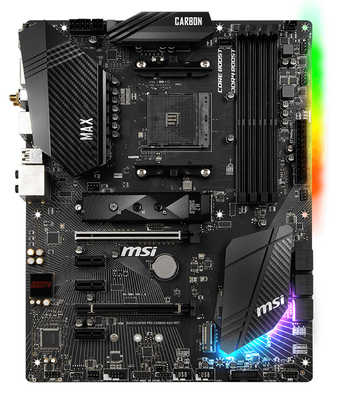 Материнська плата MSI B450 Gaming Pro Carbon Max Wi-Fi (sAM4, AMD B450, PCI-Ex16)