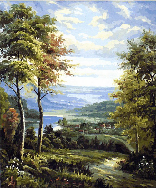 

Картина по номерам Mariposa Окраина деревни 40*50 см (в коробке) арт.MR-Q1449