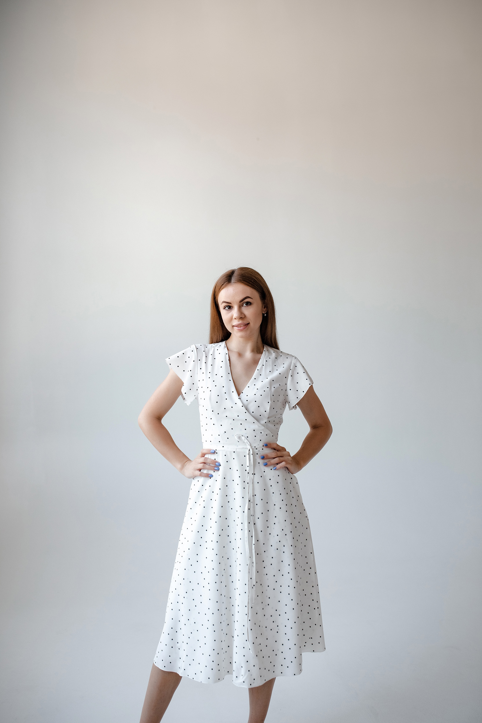 

Платье Wear me с запахом из софта M Молочный 1w/19/12D