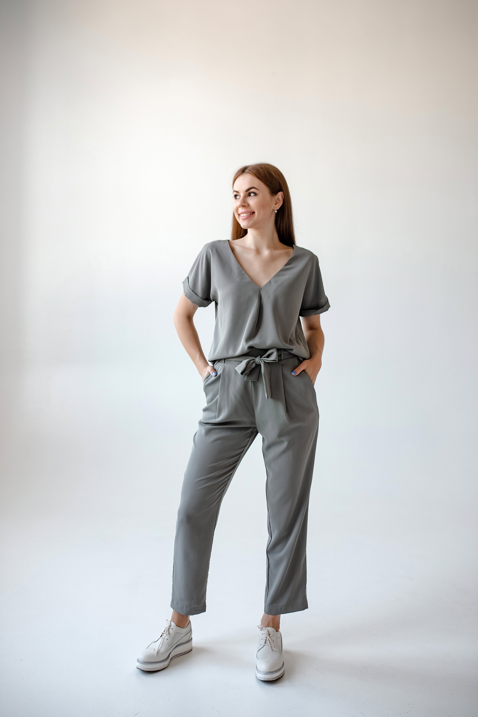 

Брюки Wear me со складами на поясе XS Оливка 1w/17/64