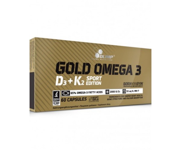 

Жирные кислоты Olimp Sport Nutrition Gold Omega 3 D3+K2 Sport Edition 60 капсул (161302)