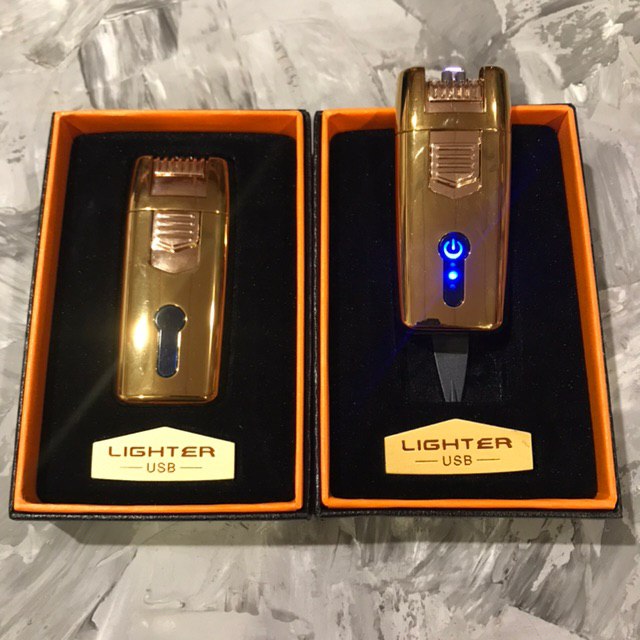 

Зажигалка Usb 2-Ой Импульс 41352 Золото + Уровень Заряда