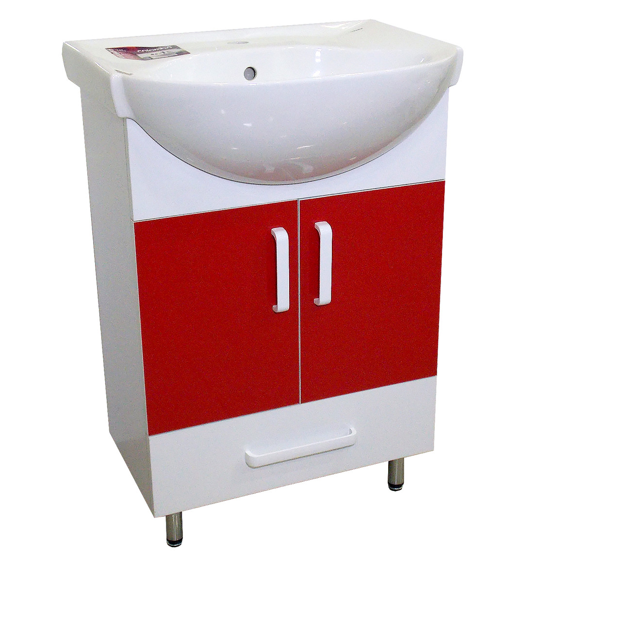 

Тумба с умывальником Дебют Перфект S56-2/1 Красно-белая