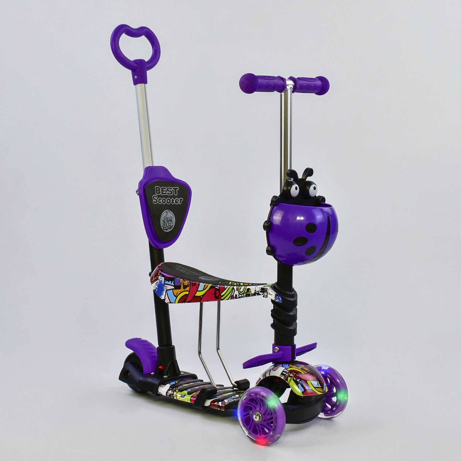 

Самокат Best Scooter 5 в 1 "Абстракция" 13400 подсветка колес