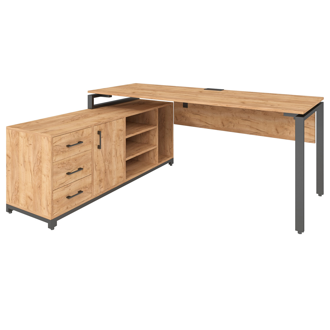 Офисный письменный стол руководителя Loft Details FM200b дуб крафт ...