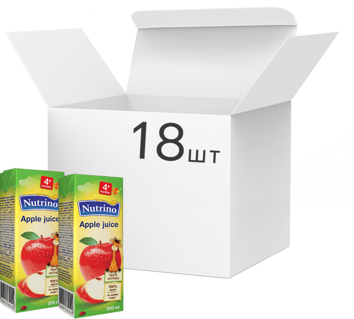 Акція на Упаковка сока Nutrino яблочного 18 шт х 200 мл (8606019657666) від Rozetka UA