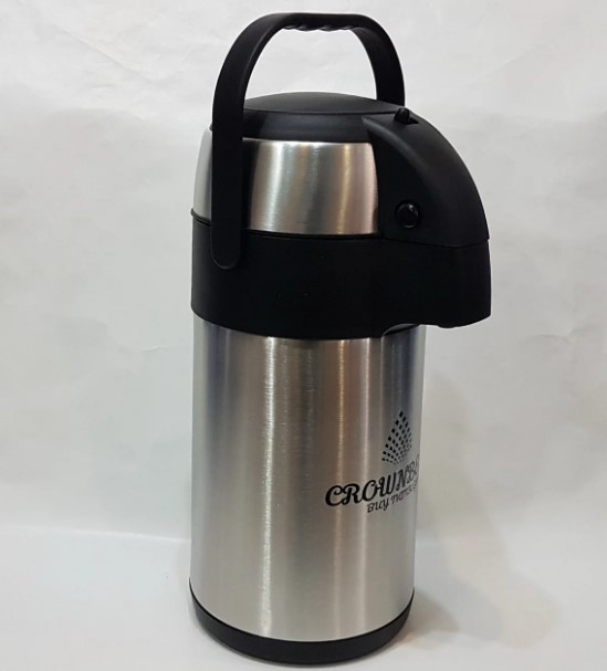 

Термос из нержавеющей стали вакуумный с помпой Crownberg CB-3L 3 л Black/Steel