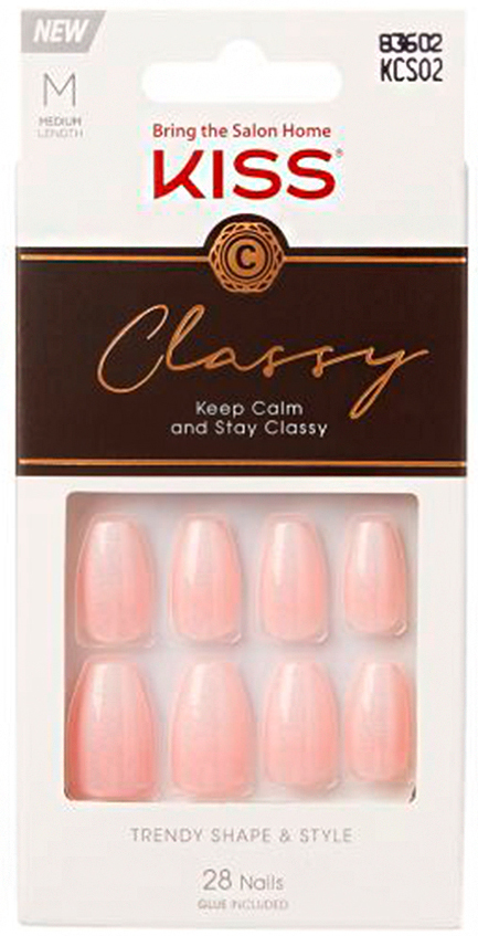 Набор накладных ногтей с клеем Kiss Classy Nails Cozy Mee 28 шт ...